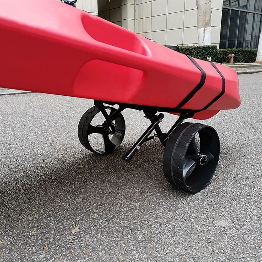 Carrello per Kayak, Carrello per Canoa per Barca Pieghevole con 2 Ruote in Gomma Solida, Carrello in Alluminio per Rimorchio Resistente