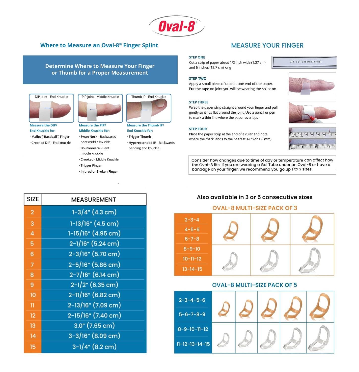 Oval-8 Finger Splint Size: 8, Quantity: 5 Packs by Ossur