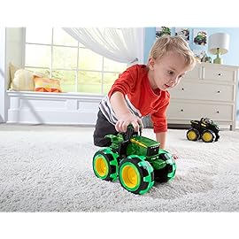 TOMY Monster Treads Lightning Wheels - John Deere Tractor - Motion Activated Light Up Monster Truck Toy - John Deere Tractor Toys - Frustration Free - Ages 3 Years and Up