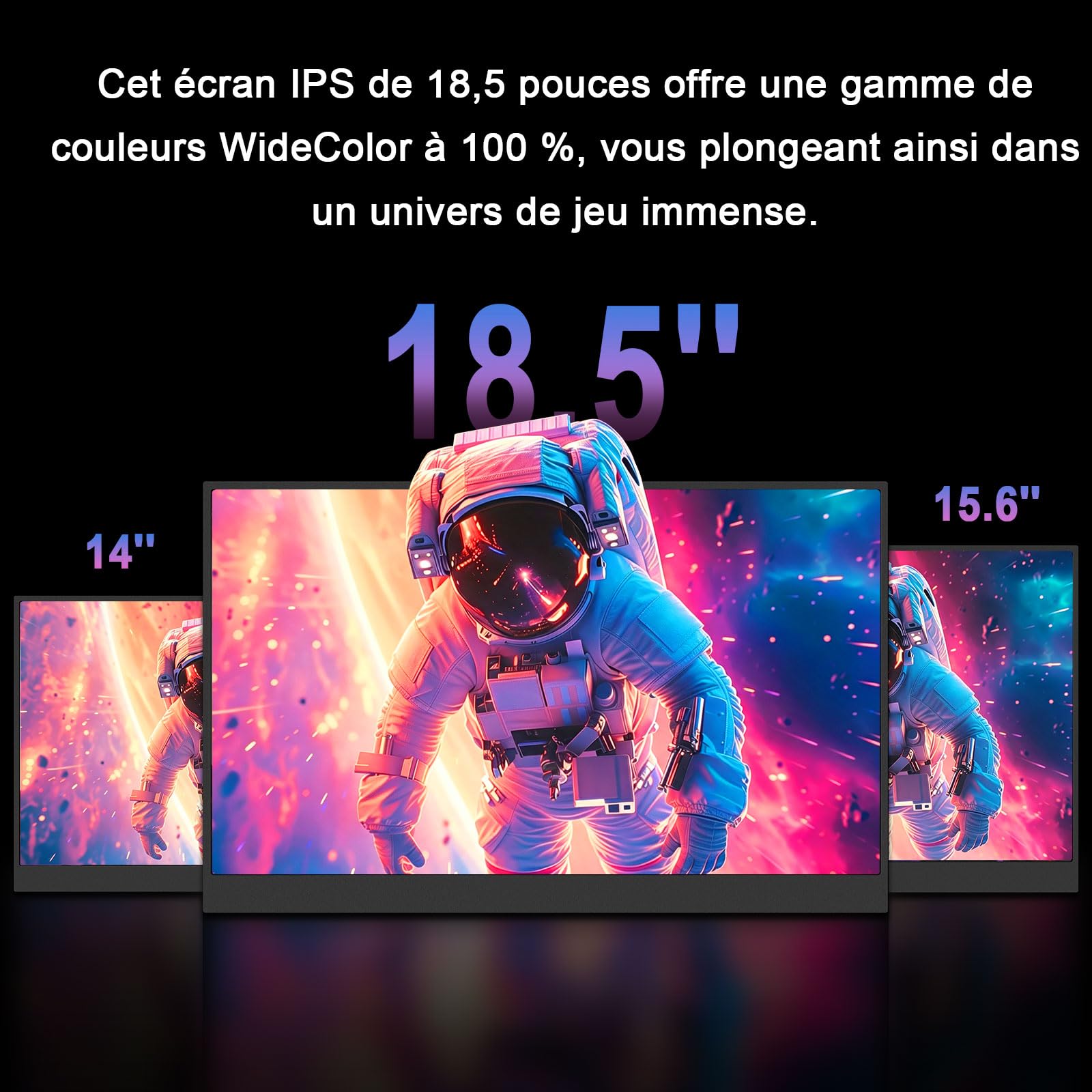 Przenośny monitor do gier 18,5" 120 Hz 1080p IPS, kompatybilny z PC/PS5/Xbox/Switch