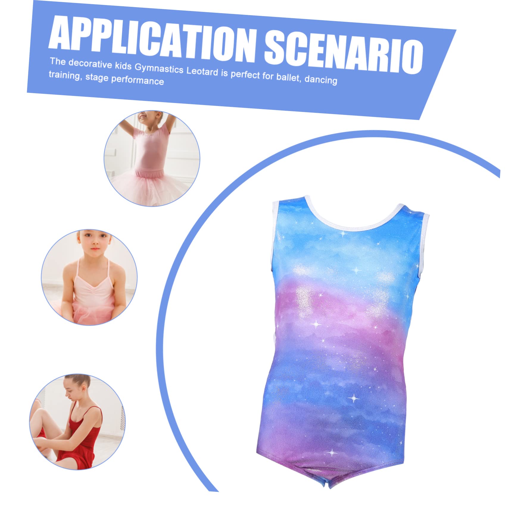 2piezas Leotardo De Gimnasia Sin Mangas Para Niñas Ropa De Baile Transpirable Traje De Ballet y Competición Cómodo Para Clases y Espectáculos Años