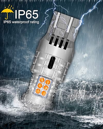 Miniatura 7 de KATUR Bombillas LED Canbus 7443 T20 992 W215 W, sin errores, superbrillantes, 12 piezas 3030 y 8 chips 3020 de repuesto para señal de giro, freno