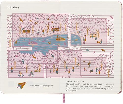 Miniatura 8 de Moleskine Sakura - Juego creativo de edición limitada, cuaderno y lápices, tapa dura, grande (5 x 8.25 pulgadas), lisoen blanco, floral, 176 páginas