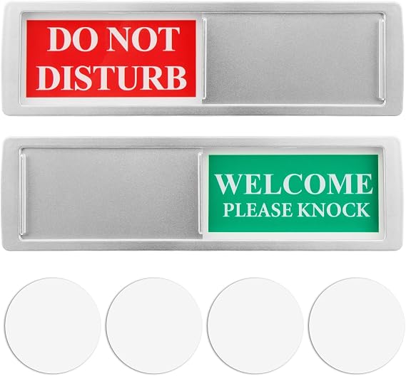 Privacy Sign Slider Office Door Signs Do Not Disturb Sign, Silver