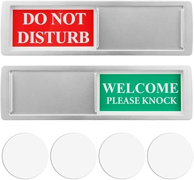Privacy Sign Slider Office Door Signs Do Not Disturb Sign, Silver