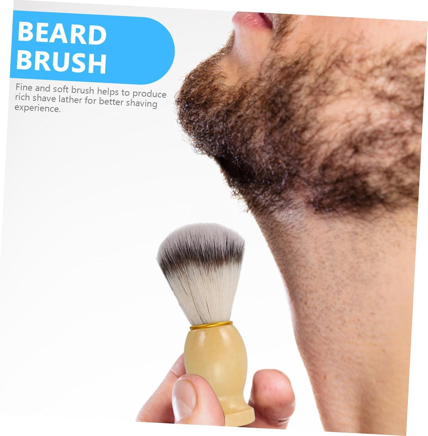 Professional Beard Brush Set with Stainless Steel Rack Shaving Bowl and Facial Cleaning Brush Home and Salon Use Space-saving Design for Travel and Business