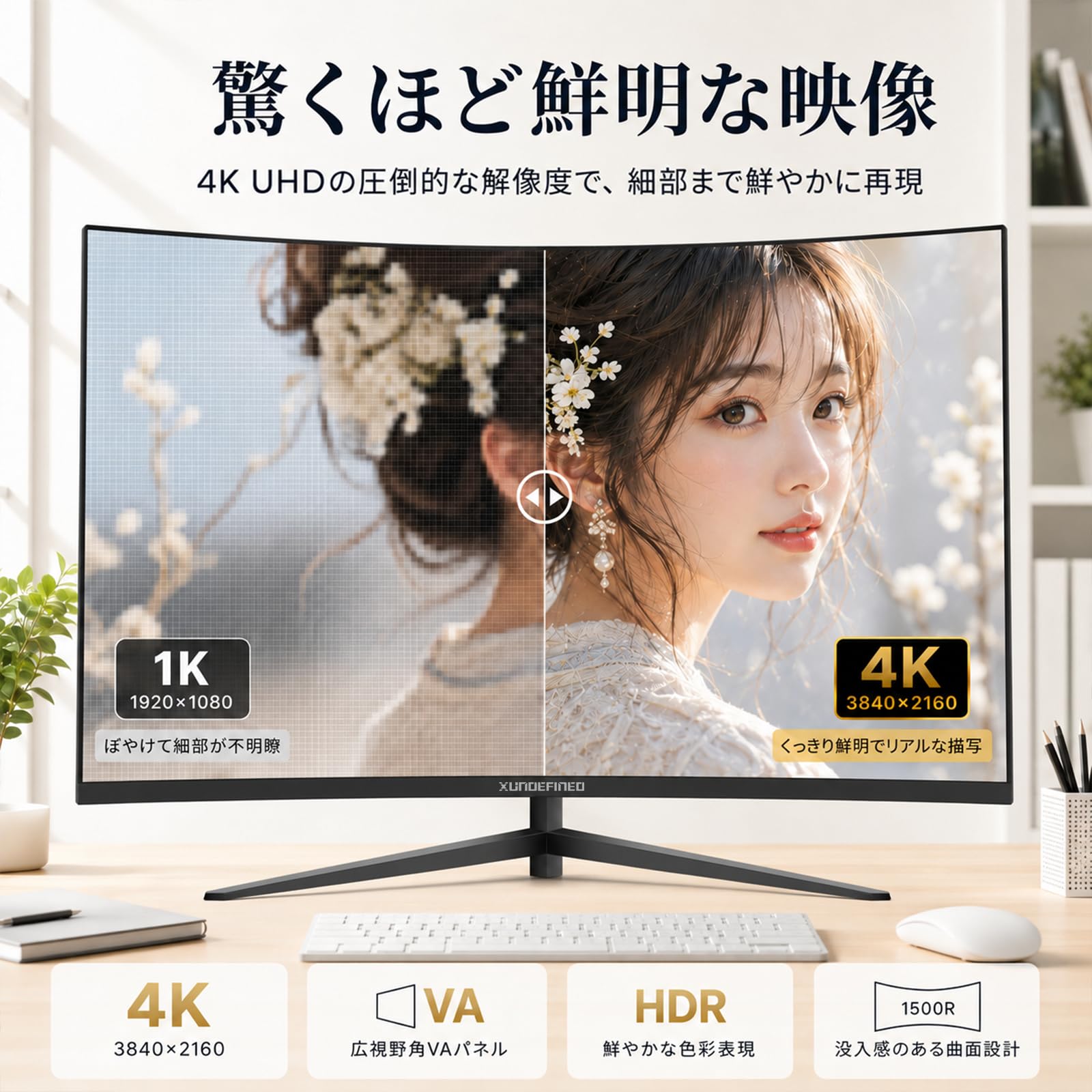 Amazon.co.jp: XUNDEFINED 32インチ 4K モニター UHD(3840x2160)解像度