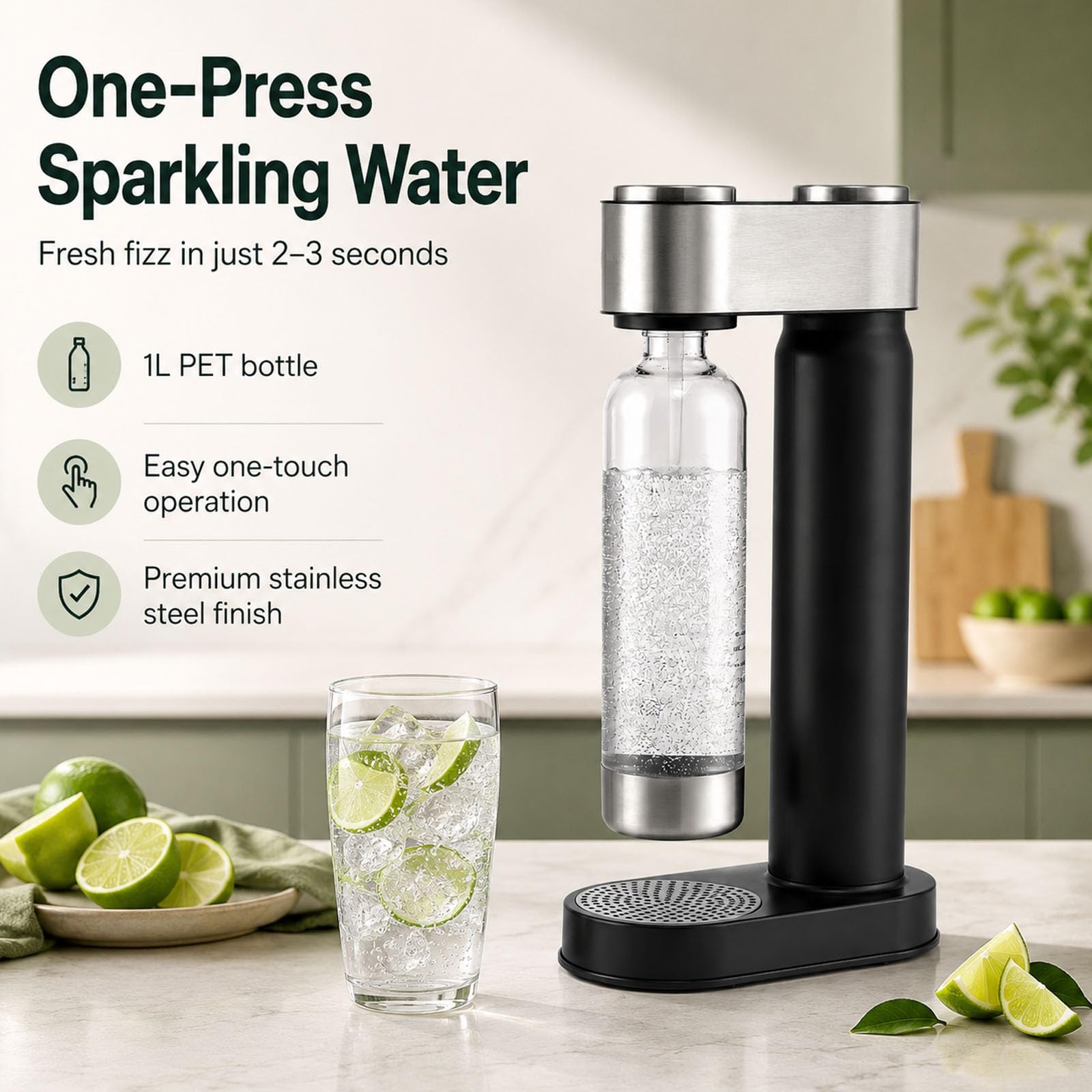 Machine à Eau Gazeuse Pour La Maison, Machine à Seltzer DIY Avec De 1 L