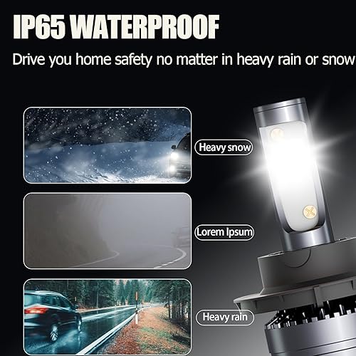 Miniatura 4 de HUOKEDS Paquete de bombillas LED para Ford F150 2004-2014, 4 unidades, luz blanca súper brillante alta y baja y luces antiniebla, paquete de