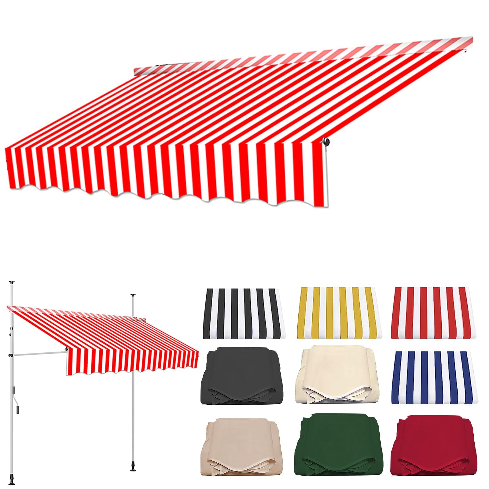 Auvent de rechange pour auvent de terrasse : réparez votre toile usée de 200-395cm