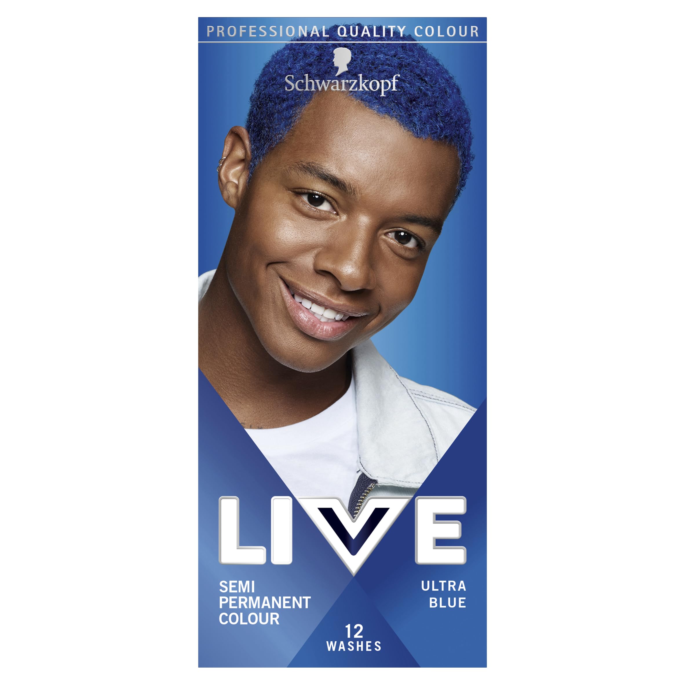 SchwarzkopfLIVE Ultra Brights Electric Blue Semi-Permanent Hair Dye 095, Blue Hair Dye for Bright or Pastel Hair Colour, Vibrant Colour Lasts up to 15 Washes