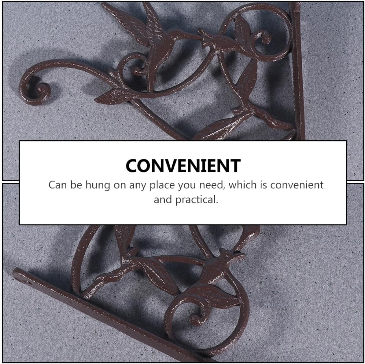 KICHOUSE 2pcs Iron Wrought Hanging Plant Brackets European Style Retro Wall-Mounted Hook Rack for Outdoor Balcony Flower Pot Basket Lantern Hangers