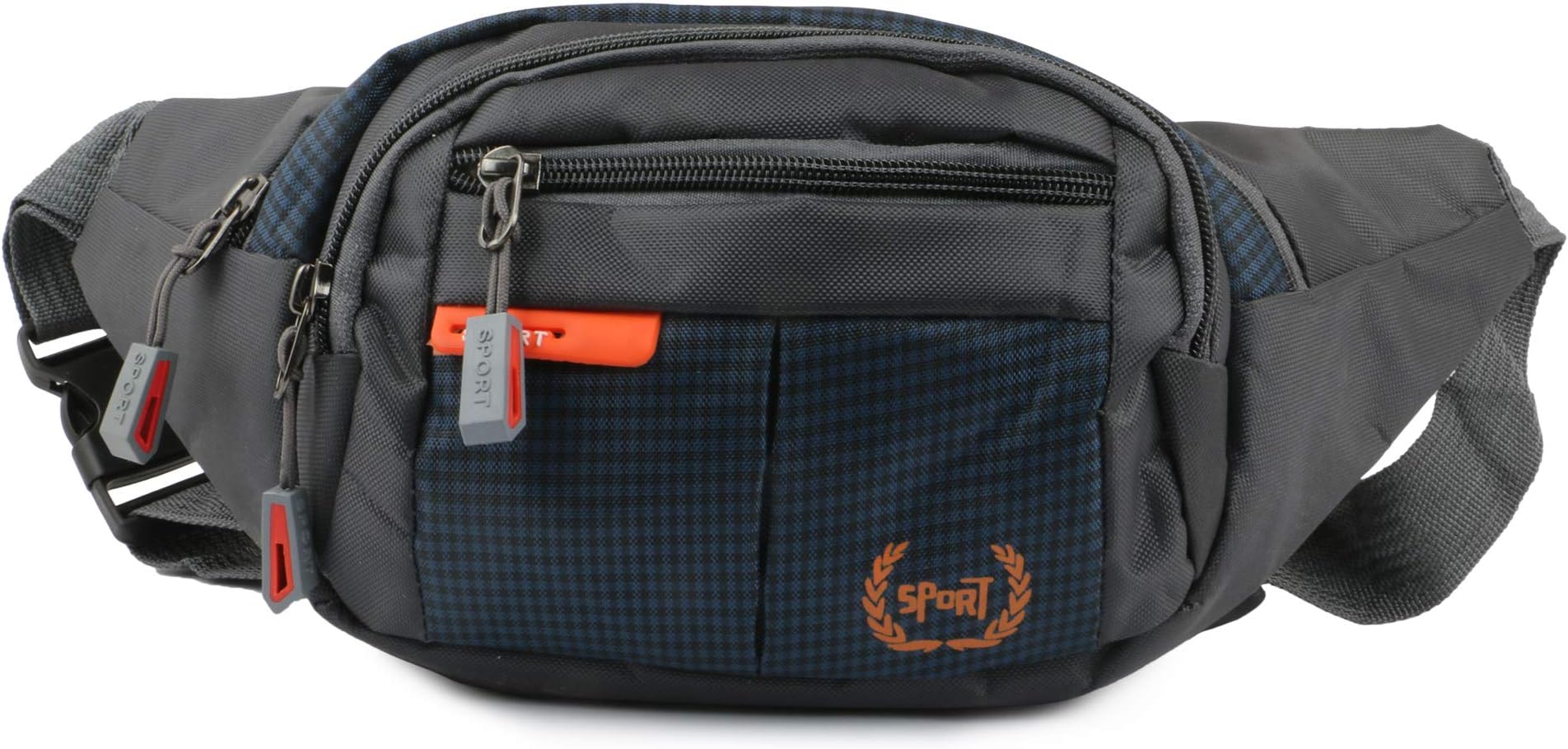 xclumaWaist Pack Travel Handy Hiking Zip Pouch Document Money Phone Belt Sport Bag Bum Bag for Men and Women Polyester, Grey, 19.6 X 15.8 X 3.9 Cm, Fashion Waist Packs