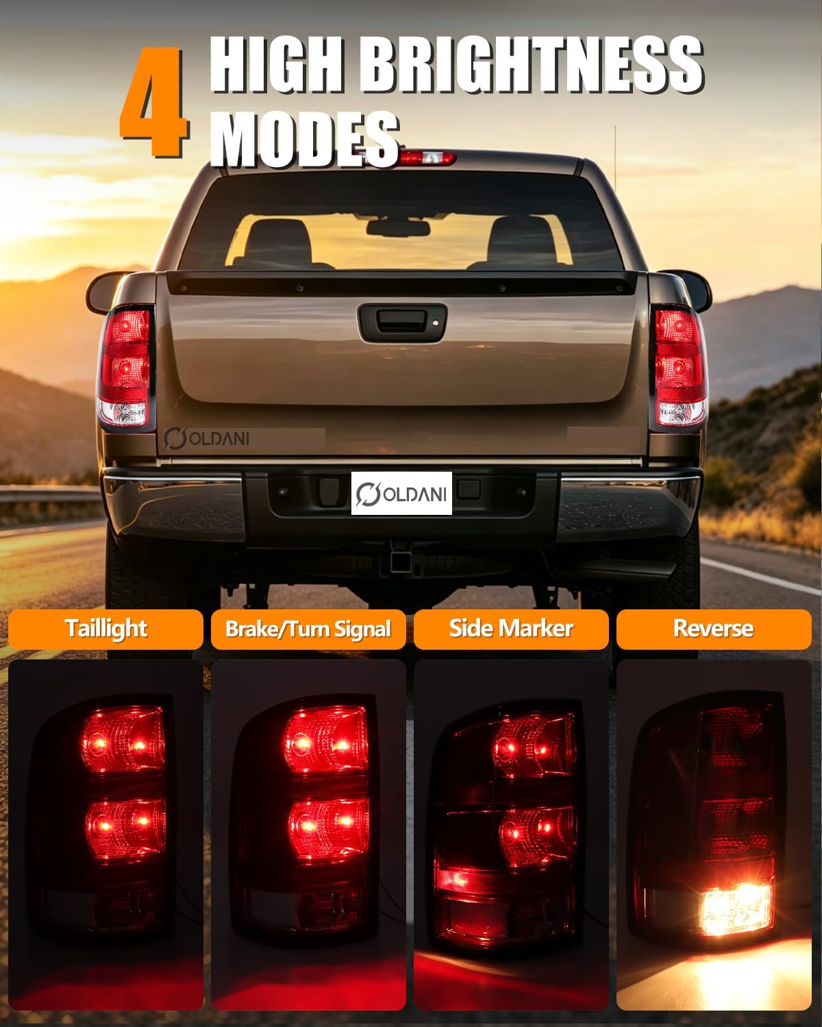 Tail Lights Fit for 2007-2013 GMC Sierra, GMC Sierra 1500 2500HD 3500HD, Driver & Passenger Side Taillights, Sierra Brake Rear Lamp, Red Lens, Black Edge, 1 Pair