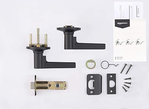 Miniatura 3 de Tienda Basics Manchester - Picaportes con cerradura para puerta de entrada, color negro mate