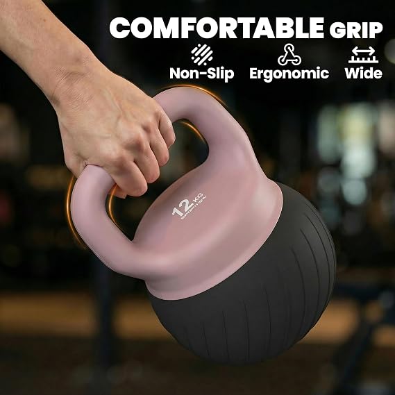 SPORTNOW 6kg Soft Kettlebell w/Anti-Slip Grip for Weight Lifting, Pink | Kettle Bell, for Home Gym, Strength Training