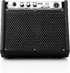 VEDO Conjunto portátil para prática doméstica DDA-20 com amplificador de bateria eletrônica de 20 W, amplificador de bateria eletrônica sem fio, teclado e caixas de som. (Preto)