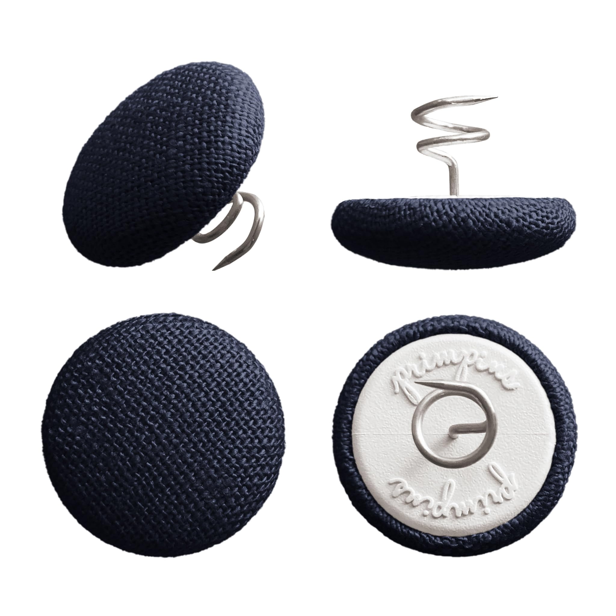 Primpins Short Upholstery Pins - Classic Linen - 20 Colors Available - Fabric Covered Button Twist Pins - Keeps Furniture Covers in Place (Set of 24,