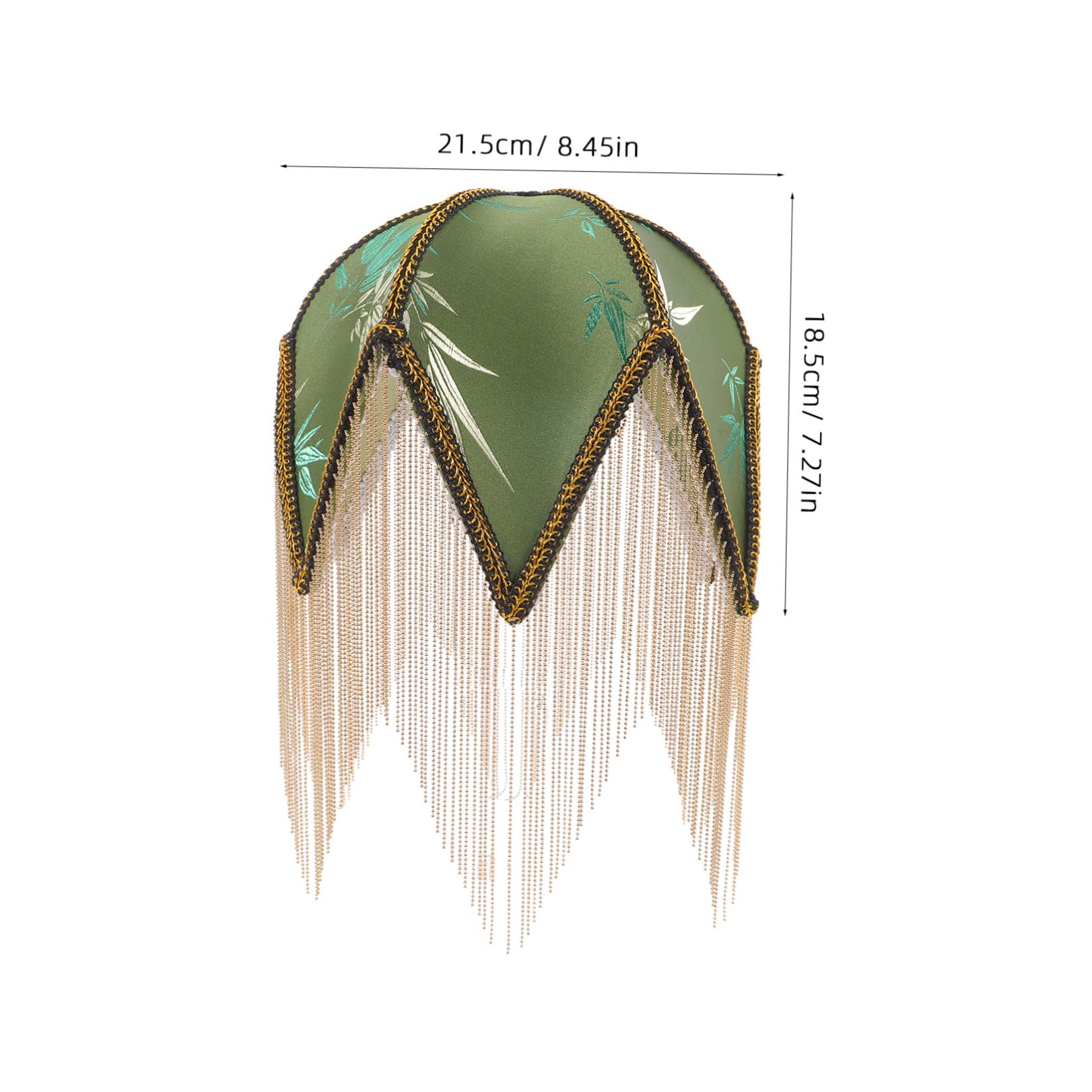 Paralume Verde con Motivo Foglia, Struttura in Ferro | Copertura Decorativa Delicata, Foro Centrale da 1cm, Uso Versatile su Tavolo e Camera