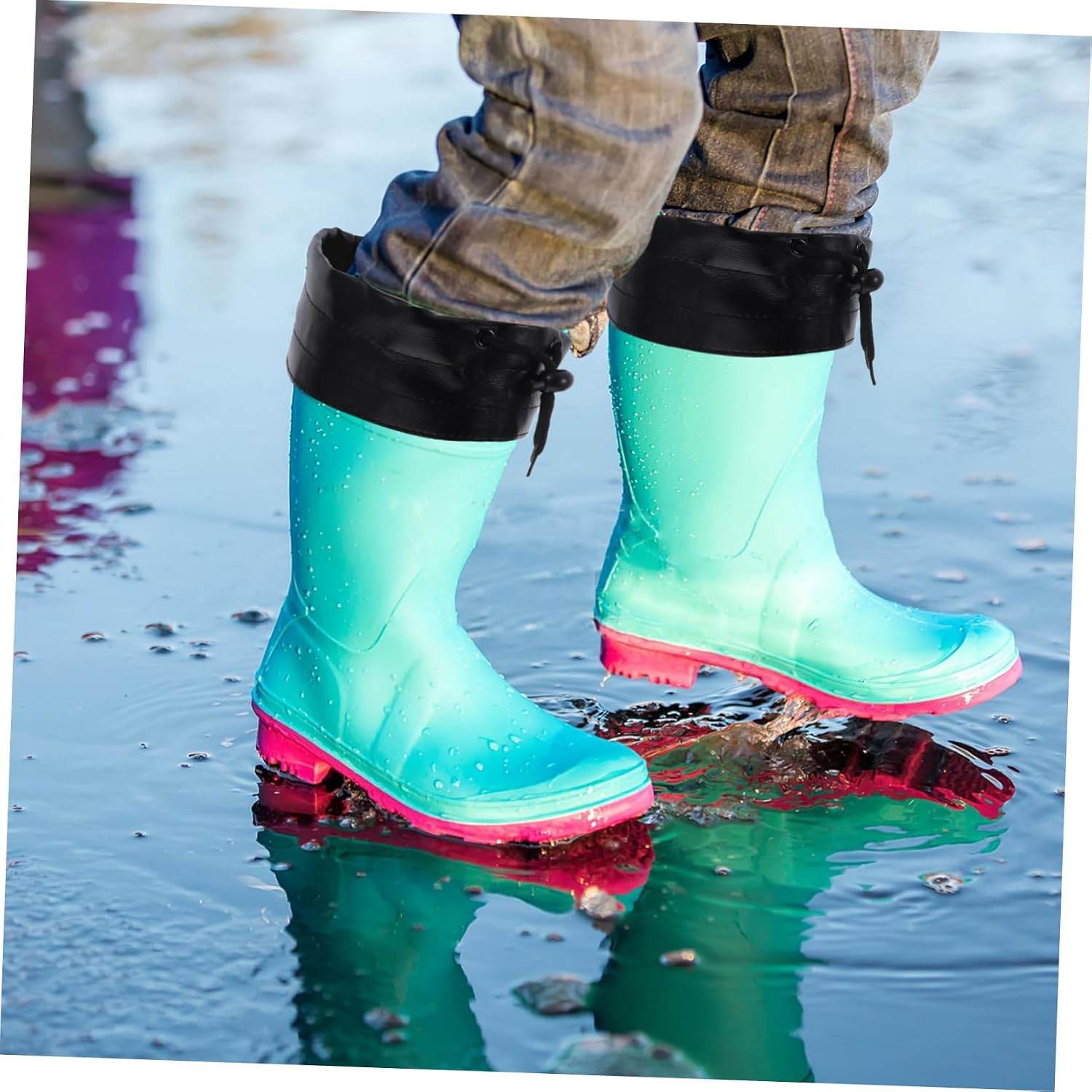 MAGICLULU 1pair Insulated Snow Boots with Liner for Men for Fishing and Hiking Black Height Enhanced Warmth and Easy Cleaning