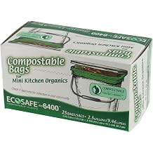 EcoSafe 2.6 Gallon Compostable EcoBio Bags, 25-Count
