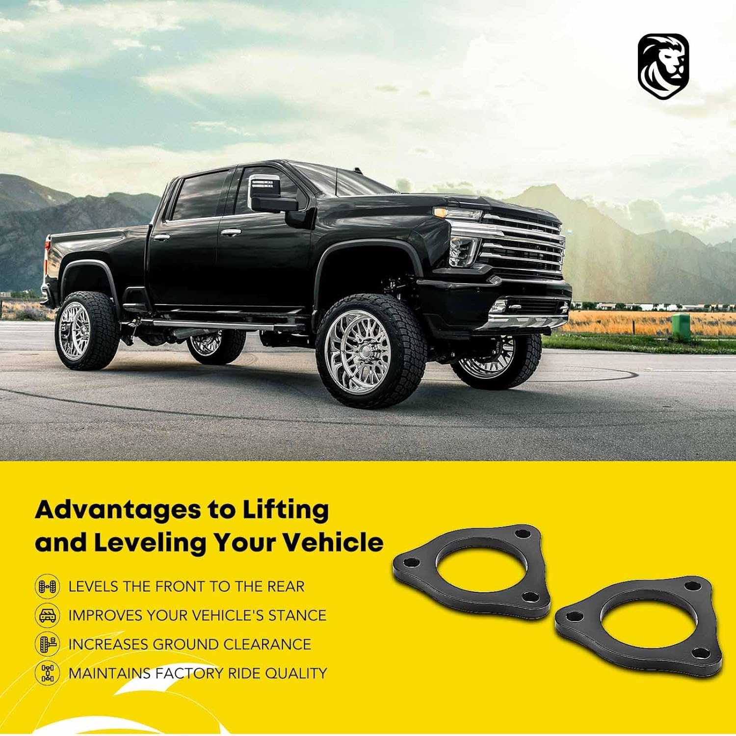 YHTAUTO 1/2 Inch Front Leveling Lift Kit Fit 2004-2023 Ford F-150 | RWD/4WD | Spacers Raise the Front By 0.5 Inch | 2PCS Suspension Leveling Lift Set of 2