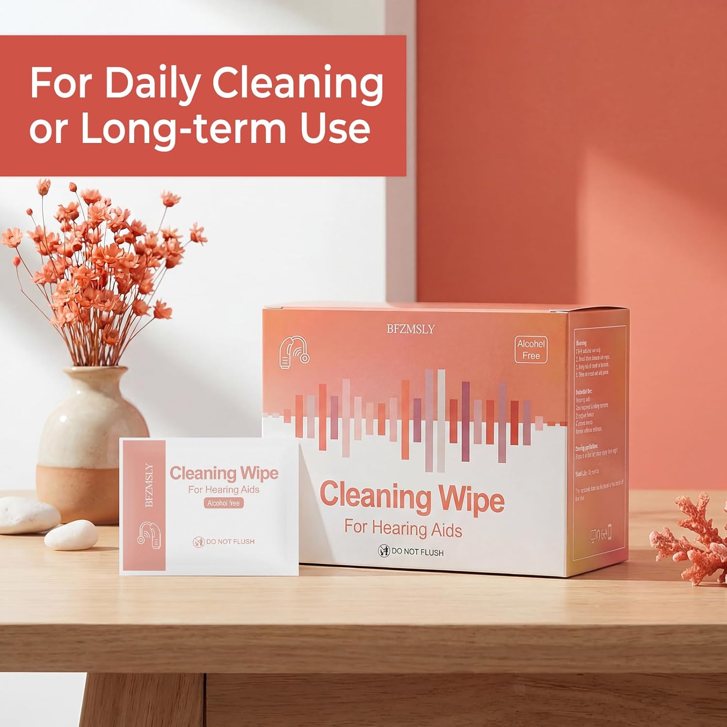 200 Pcs Hearing Aid Cleaning Wipes - Alcohol-Free Individually Wrapped Towelettes, Large 4.7" x 6.3" Extra Thick Wipes for Hearing Aids, Earbuds & Headphones, Daily Care & Wax Removal