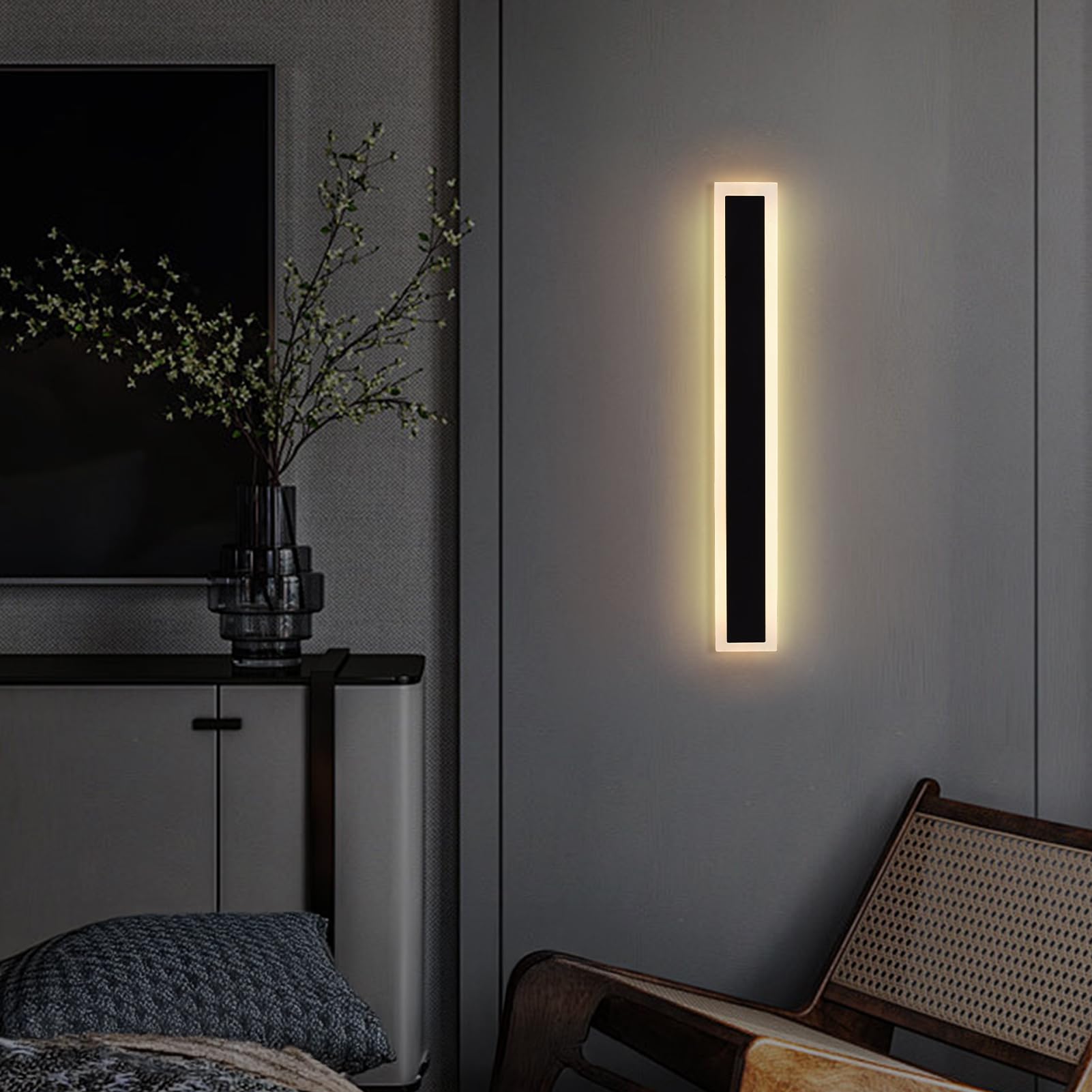 Warmiehomy Outdoor Wall Lights, Modern LED Long Wall Lamp, IP67 Waterproof Outside Lights Mains Powered - Image 2