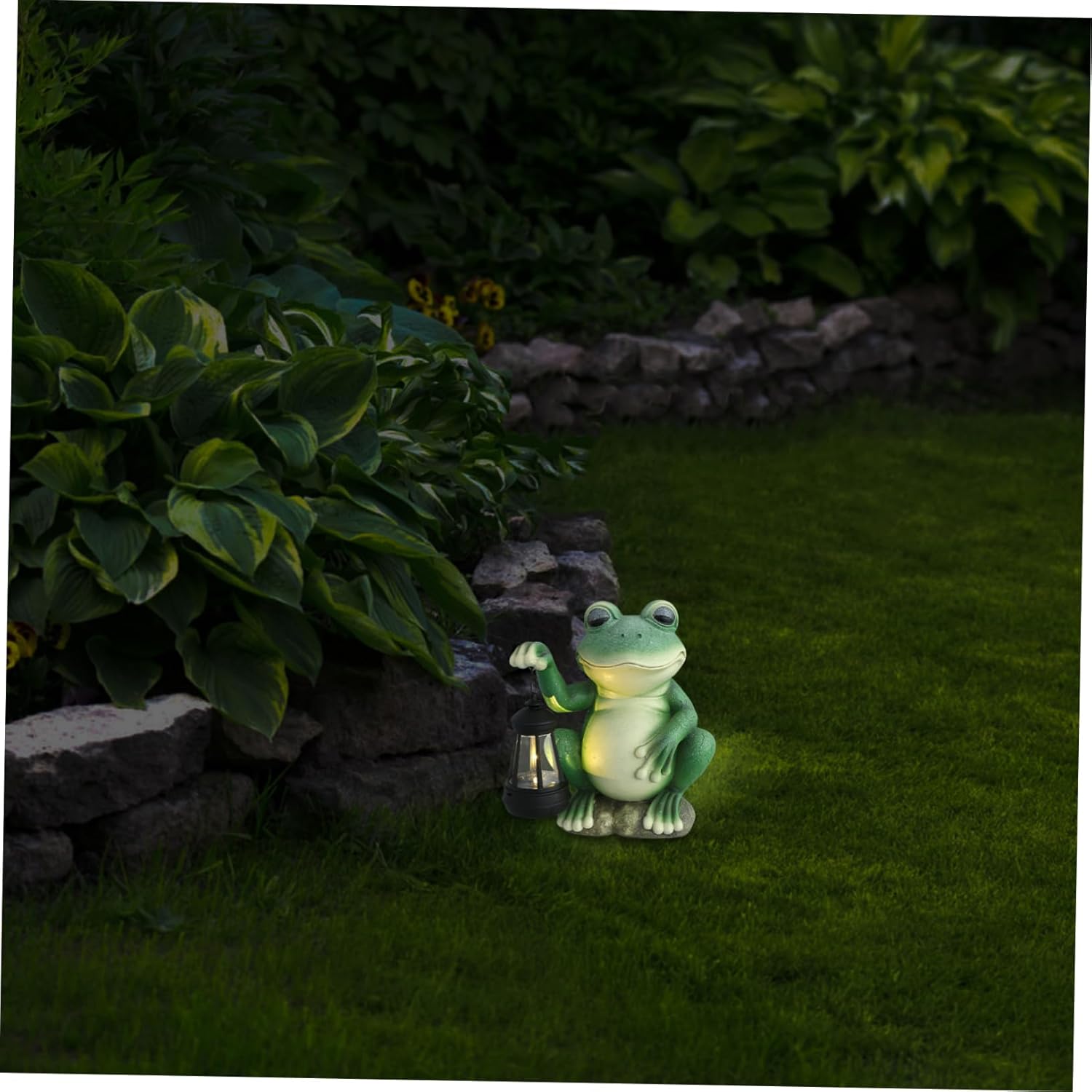 Totority Solar Frog Lamp Decorative Resin Art Outdoor Garden Lights Unique Design Led Driveway Lights