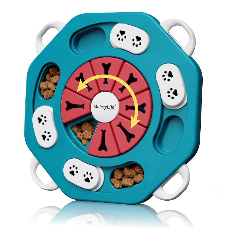 Comedouro Lento Interativo Puzzle para Cães e Gatos MateeyLife L1, Blue