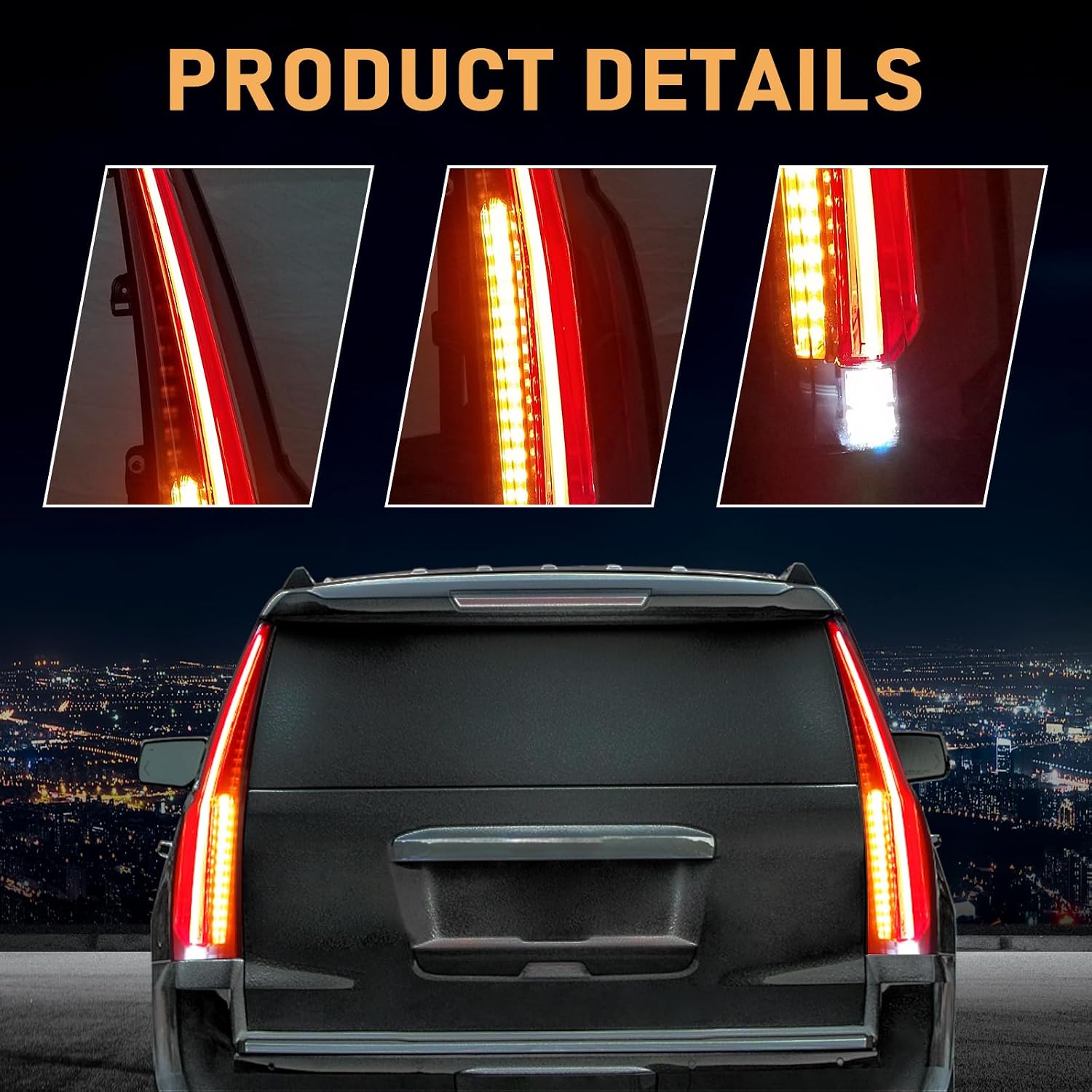 JDMSPEED New Tail Lights LED Rear Lamp Brake Replacement For GMC Yukon Cadillac Escalade Style 2015 2016 2017 2018 2019 2020