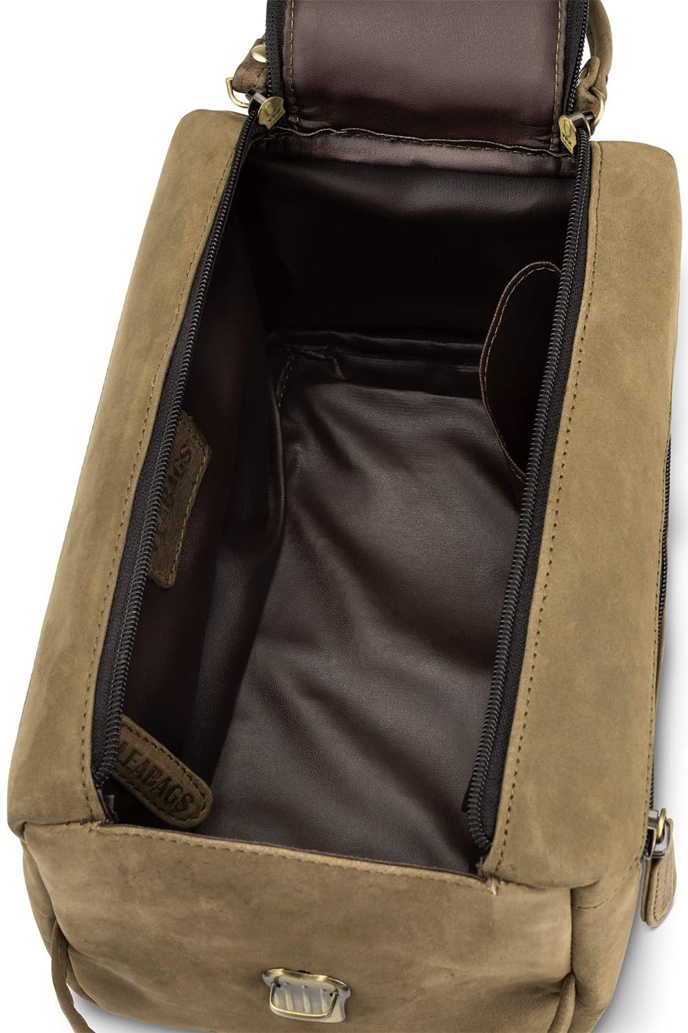 LEABAGS Grand Sac de Toilette en Cuir Premium pour Hommes | Trousse de Toilette à Suspendre spacieuse | Trousse de Maquillage, de Surveillance et de beauté