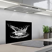 KitchenYeah© Kitchen Splash Guard 40 x 60 cm Adhesive Splash Guard Kitchen Water Splash Guard - Water - Black