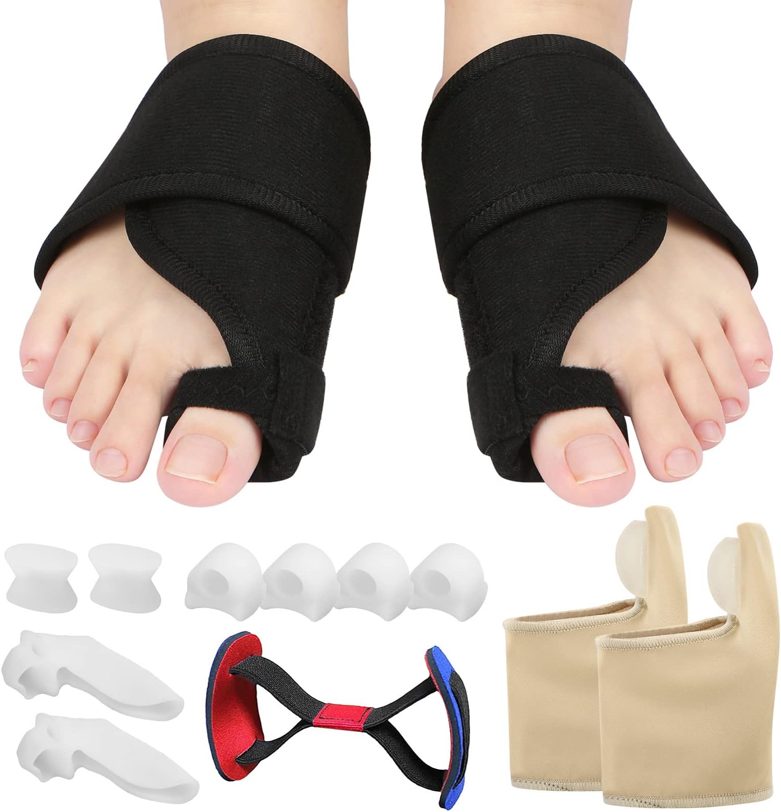 Eryue 13pcs Bunion Rector Set Bunion Relief Protector Sleeves Kit Toe Separators Spacers Straighteners Set