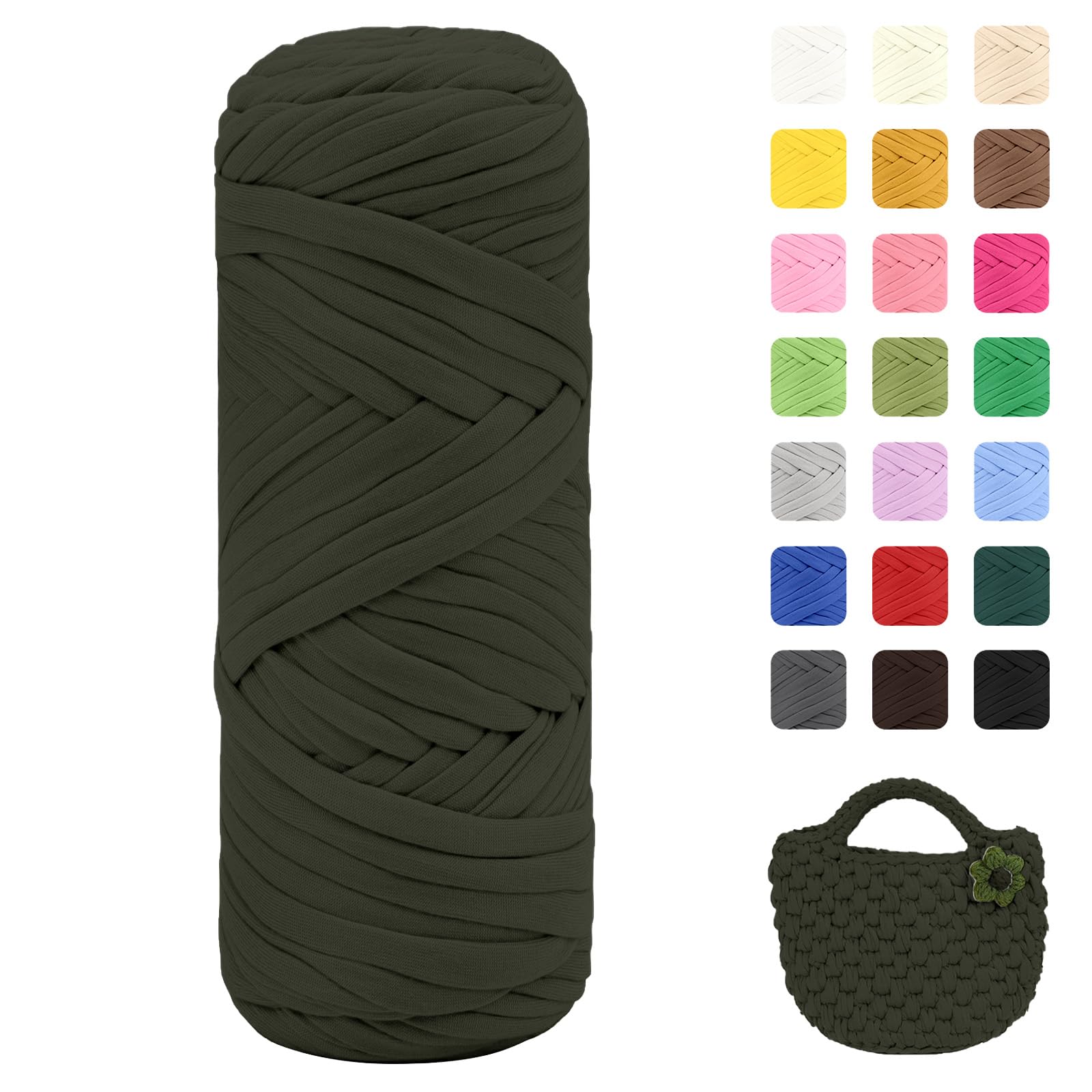 Maxee 400g T-Shirt Garn – 2 er Pack (je 200g/75m), Weiches Beilaufgarn zum Häkeln & Stricken – Farbintensiv & pflegeleicht, Ideal für Häkeltaschen/Körbe/Teppiche DIY Projekte, Handarbeiten und Deko