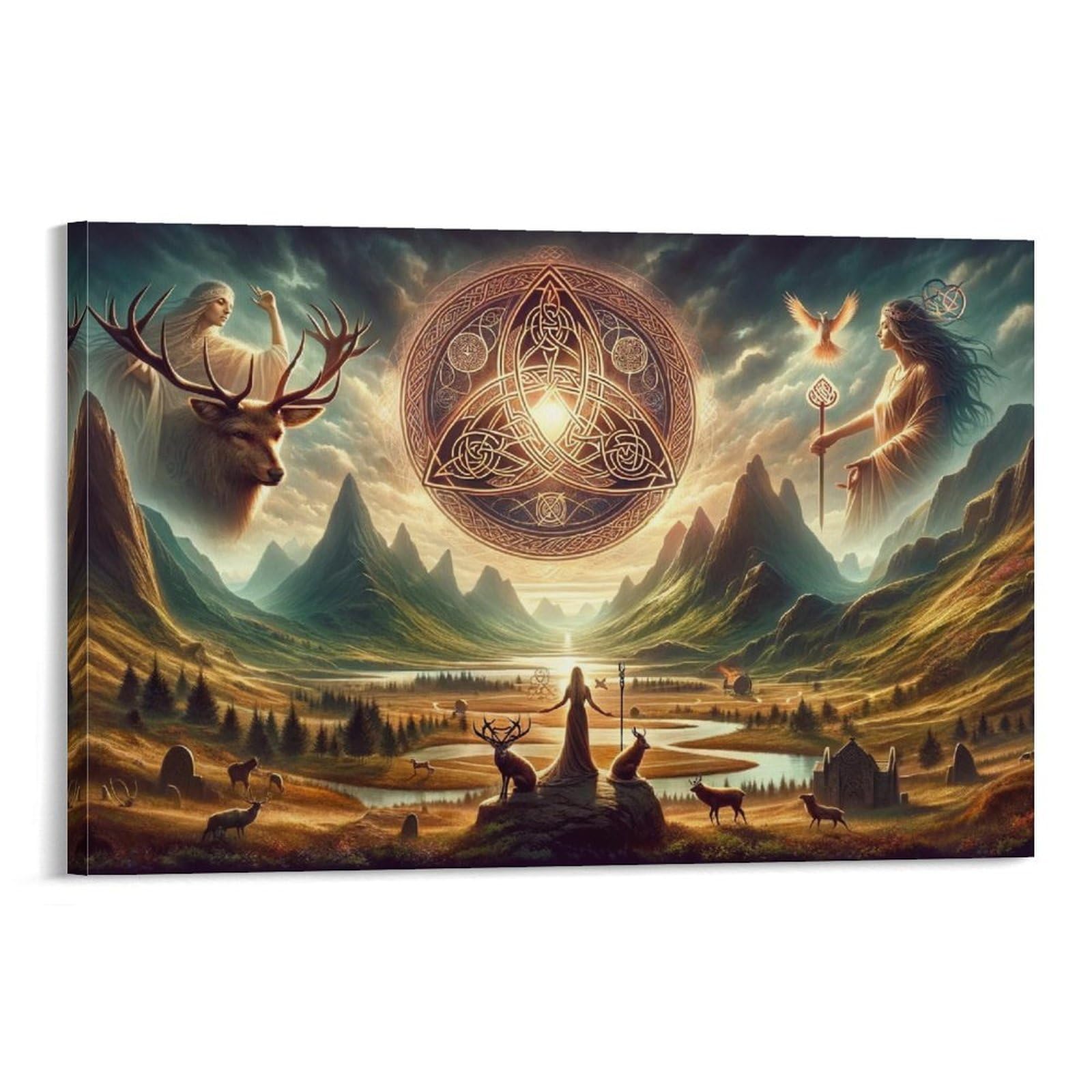 Nordic Mythology Celtic Gods Pantheon Poster Artworks Picture Print Poster Wall Art Painting Canvas Decor Home Posters 16x24inch(40x60cm)