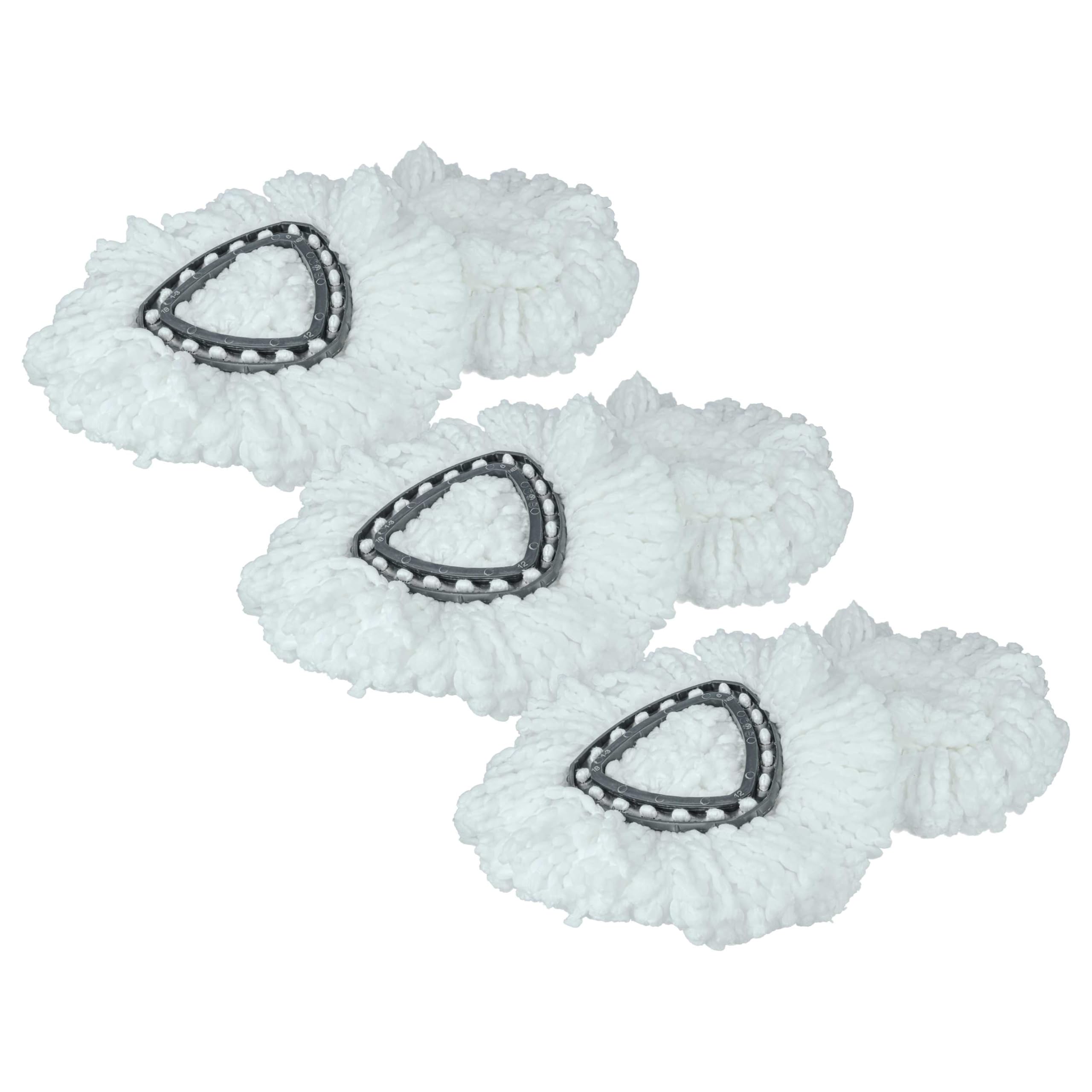 vhbw 6X Testina pulente Compatibile con Vileda Easy Wring & Clean, Turbo Easy Wring mocio, lavapavimenti - Microfibra, Nero/Bianco
