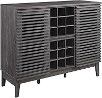 Vista 1 de Modway Render Mid-Century - Armario moderno para bar de vinos, color carbón, 17 x 46 x 37 pulgadas