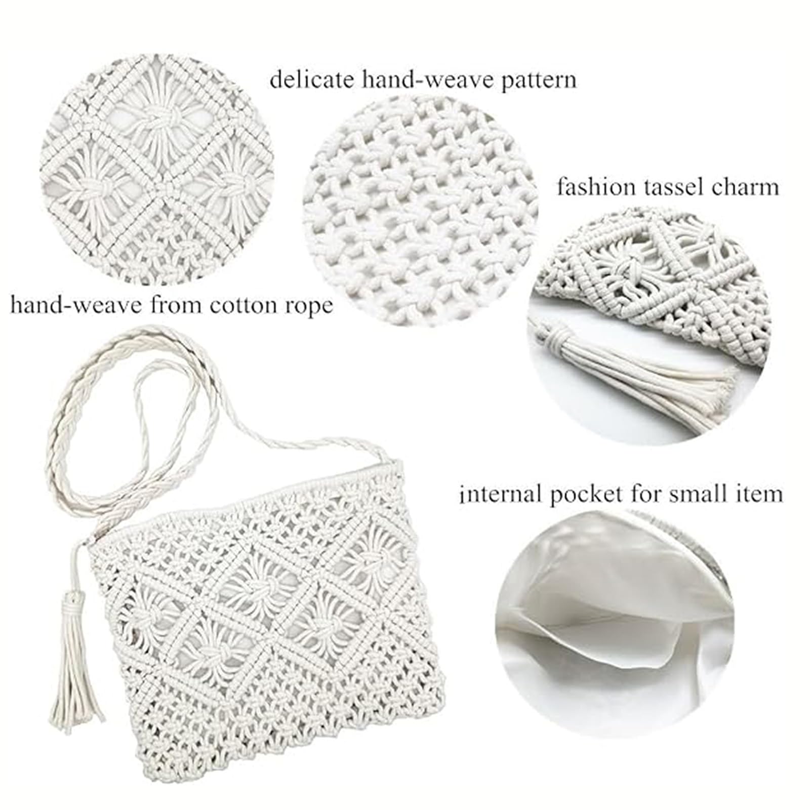 Borsa Intrecciata Donna, Borsa Paglia Donna Elegante, Borse in Paglia, Crochet Bag, Borsa Paglia Donna, borsetta donna estiva, Piccola Borsa in Paglia per Vacanze