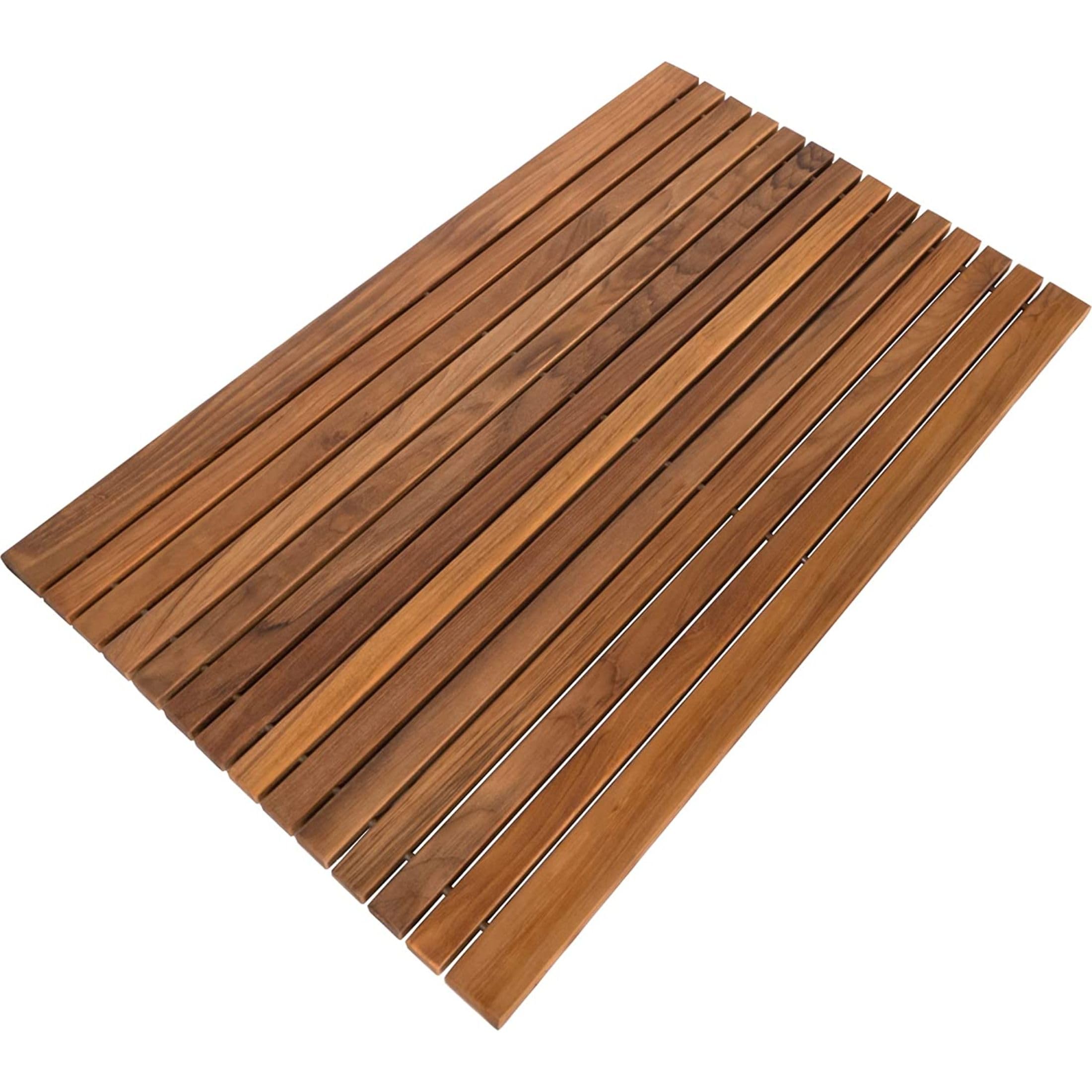Nordic Teak Saitenmatte aus 100% massivem Teakholz, für den Innen- und Außenbereich, rutschfeste Holzplattform für Sauna, Pool, Whirlpool, Bodenbelag, Dekor und Schutz (geölte Oberfläche, 79,8 x 49,8