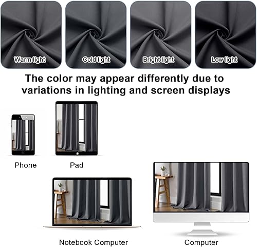 Miniatura 98 de Gwine Cortinas opacas para sala de estar de 63 pulgadas de largo, con aislamiento térmico, cortinas opacas para decoración de dormitorio con Azul