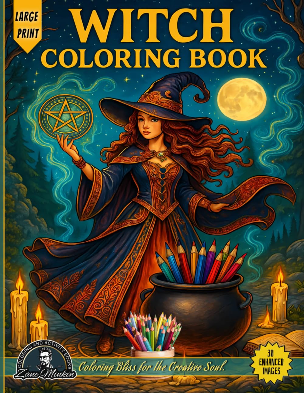 Witch Coloring Book: 30 Witch Coloring Pages for Adults & Kids – Enchanting, Magical, Intricate Witchcraft Designs for Relaxation, Creativity & Stress Escape