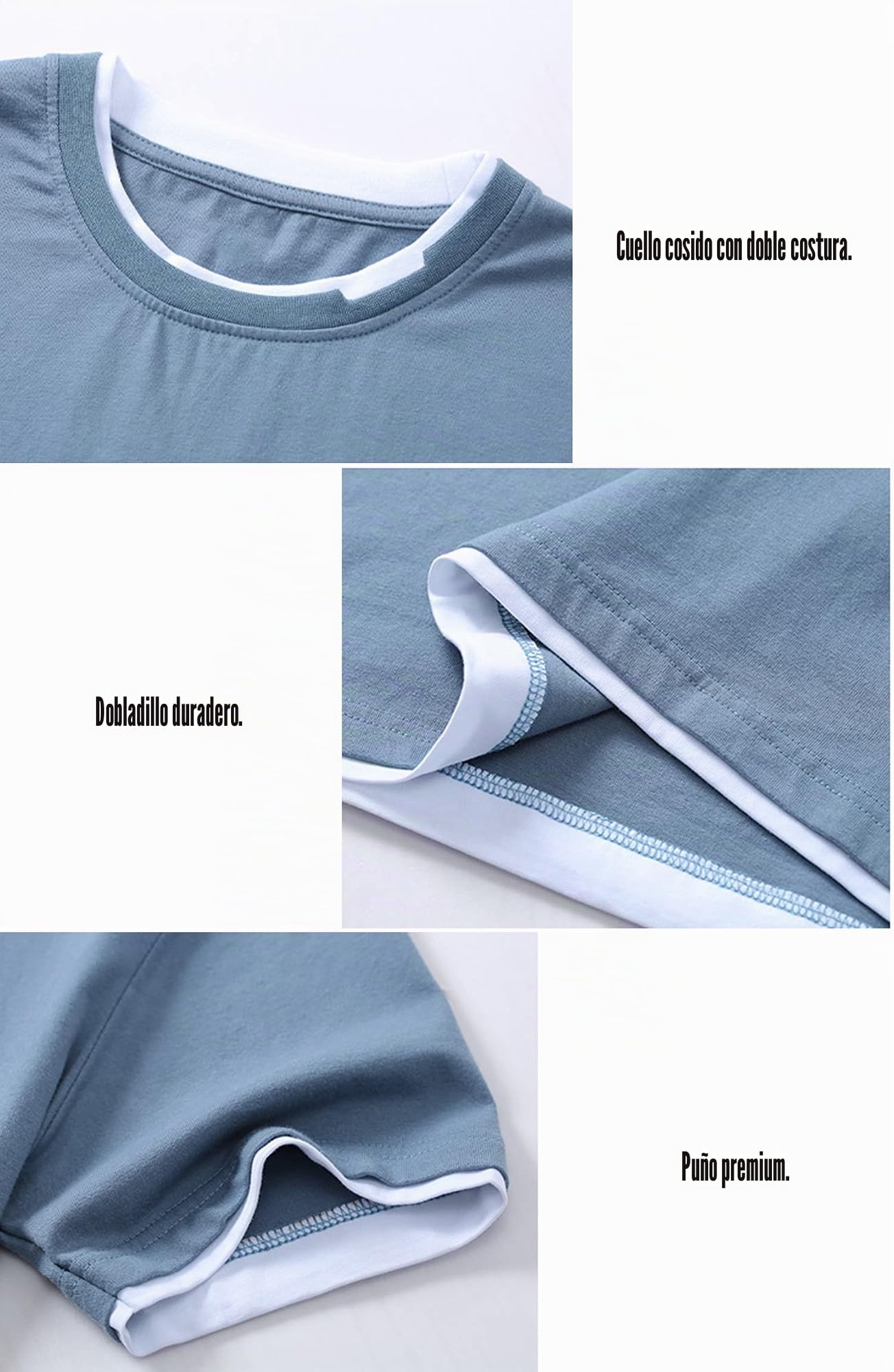 Camisetas Manga Corta Hombre con Contraste de Color Básica T-Shirt Cuello Redondo Verano Ajuste Holgado