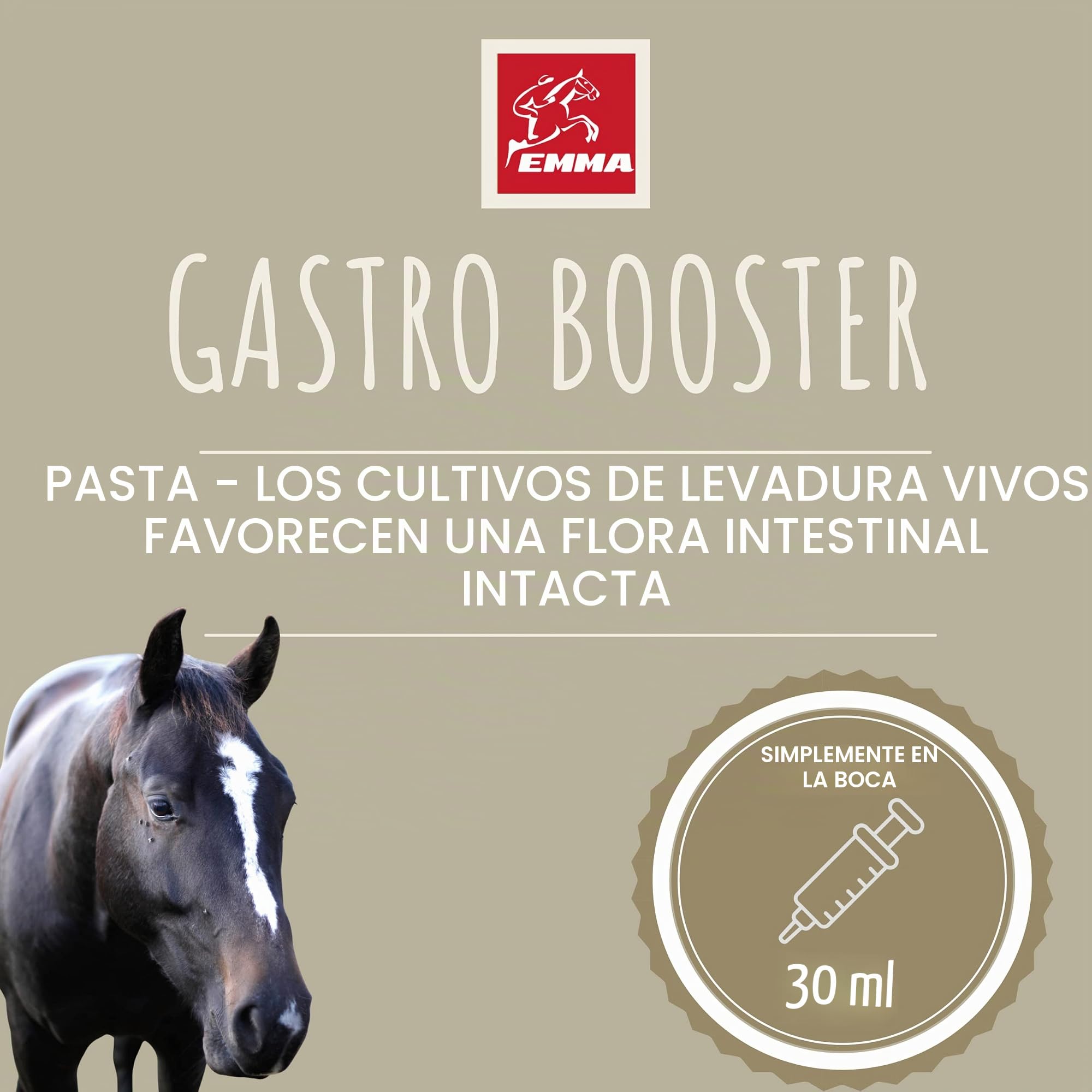 Estómago Intestino Booster Caballo - Probióticos - Levadura de Cerveza I Vitamina E Caballo Cultivos de Levadura Flora Intestinal Tracto Gastrointestinal después de Cólicos Vómitos Agua Diarrea 30ml