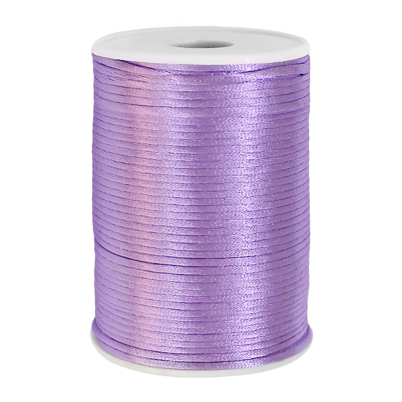 Photo 1 of FQTANJU 2mm x 100 Yards Premium Quality Rattail Nylon Satin Cord Roll, Kumihimo Rattail,Chinese Knot, (Light Purple)