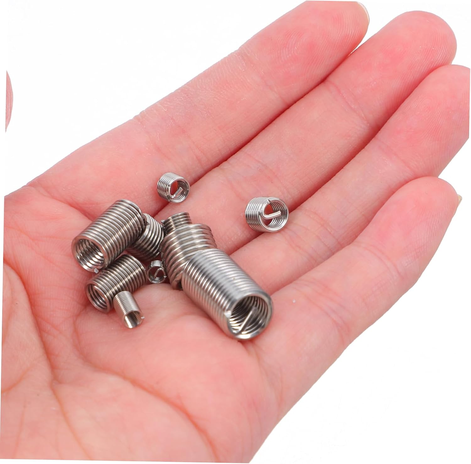 150pcs Stainless Steel Wire Screw Sleeve Kit Precision Thread Repair Inserts with Vibration Locking Design for Machinery Computers and Electronics