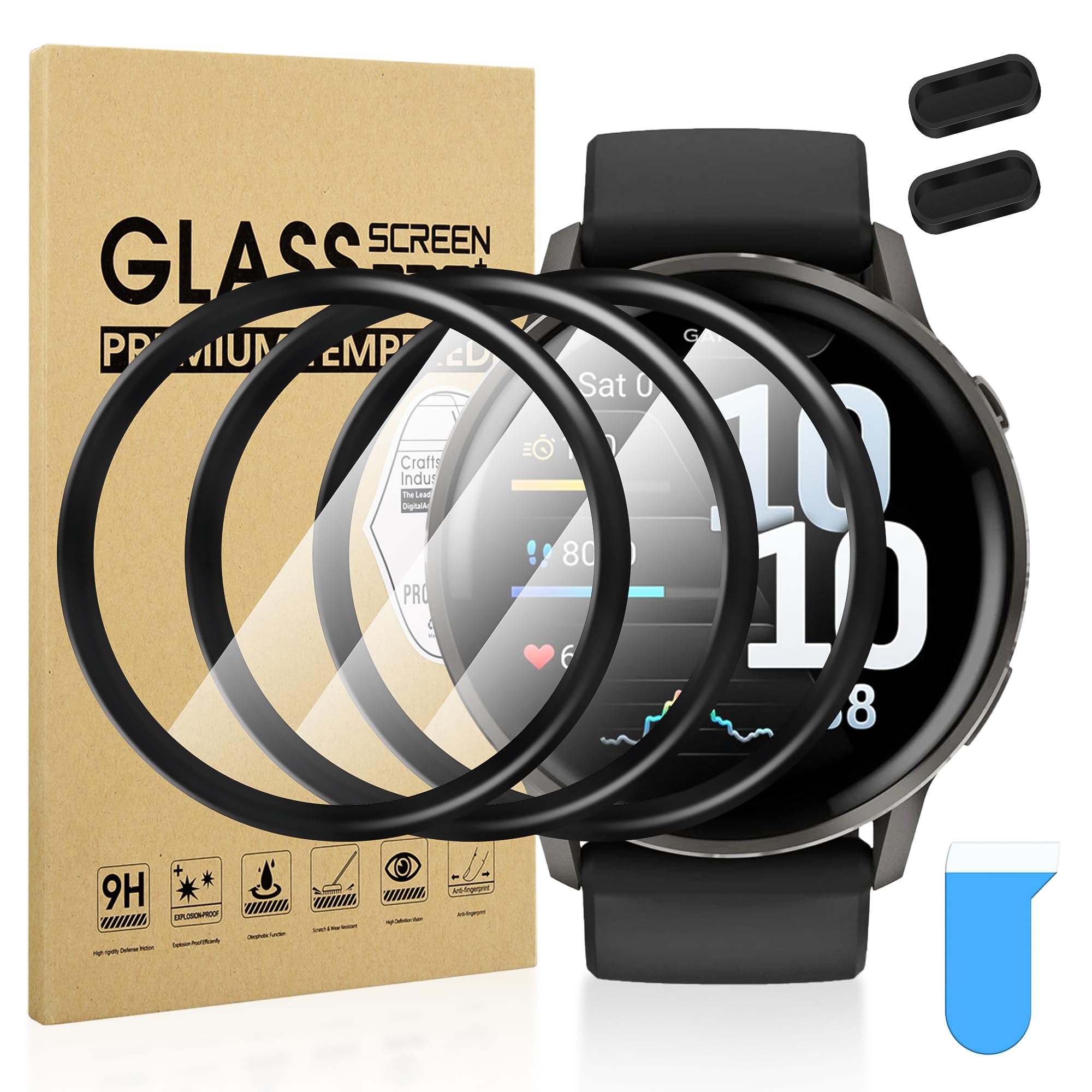 3-pack displaybeschermfolies, compatibel met Garmin Venu 4, 45