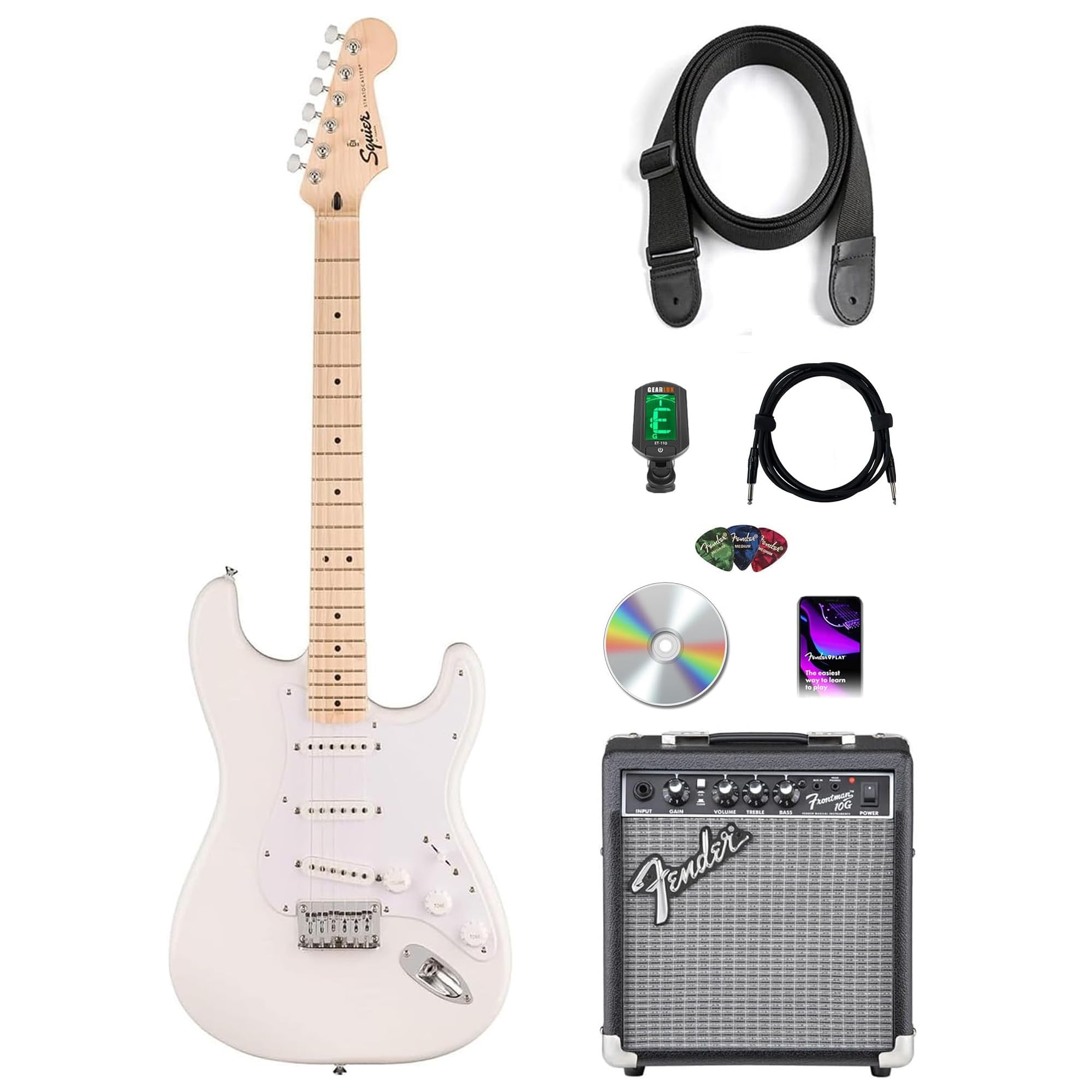 Amazon.com: Fender Squier Sonic Stratocaster HT - Arctic White