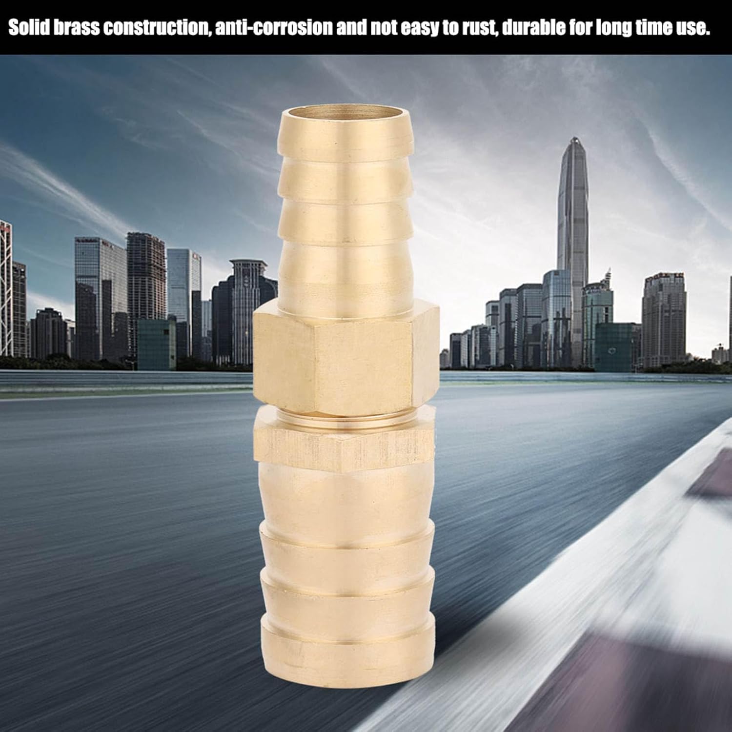 Brass Barb Reducer Tube Splicer Joiner Pipe Fitting Connector Adapter Full Solid Brass Construction High Pressure Resistance Chemical Pipe Fittings for Plumbing and Industrial (19-25mm)