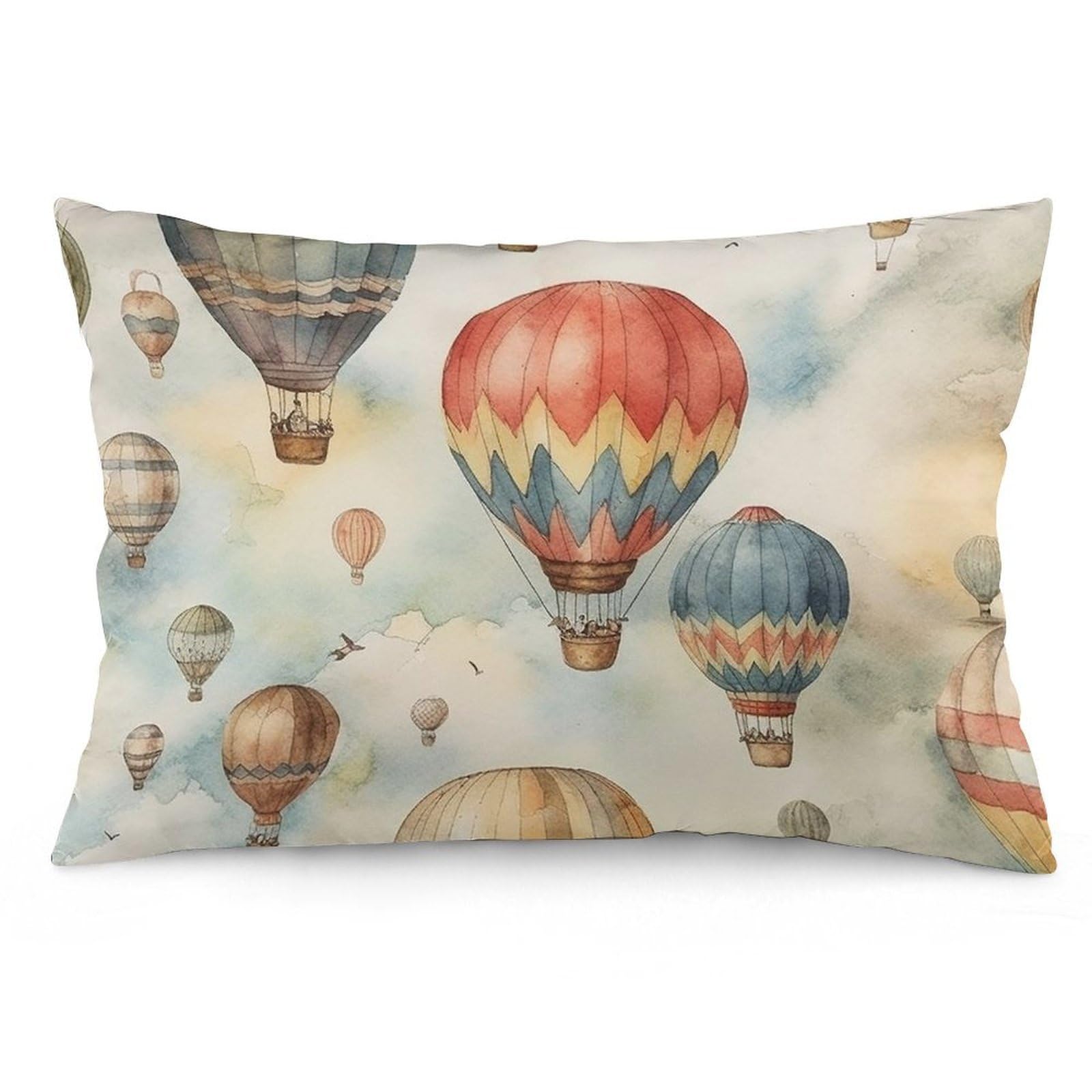 NTVOWPZO 2 Pack Decoration Throw Pillow Covers 16 "x24 Pillowcases Covers Watercolor Hot Air Balloon Pillowcases Modern Farmhouse Home Decor Sofa Cushions Covers for Couch Bed Living Room
